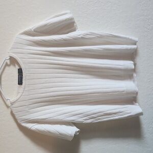 Liz Claiborne white ribbed shirt